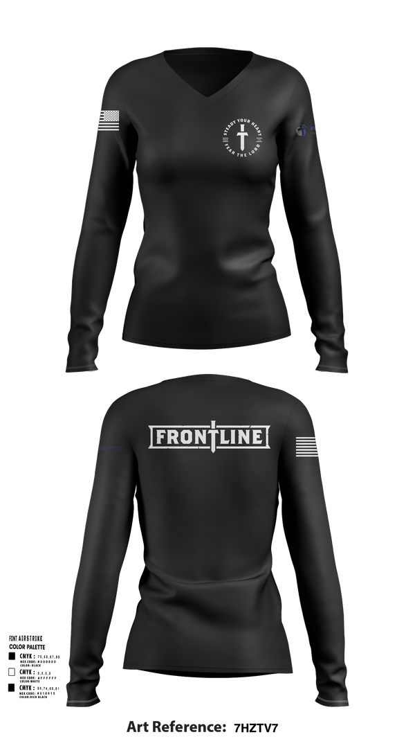 Womens Long Sleeve Vneck Shirt, Friends Baptist Church, , Teamtime, Team time, sublimation, custom sports apparel, team uniforms, spirit wear, spiritwear, sports uniforms, custom shirts, team store, custom team store, fundraiser sports, apparel fundraiser
