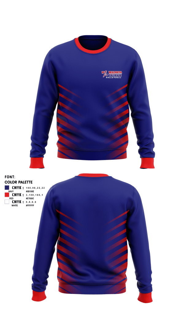 Crew Neck Sweatshirt, Wauneta-Palisade High School Volleyball, Women's Volleyball, Teamtime, Team time, sublimation, custom sports apparel, team uniforms, spirit wear, spiritwear, sports uniforms, custom shirts, team store, custom team store, fundraiser sports, apparel fundraiser