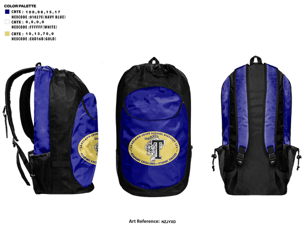Gear Bag, Timberlake Senior High School Volleyball, Women's Volleyball, Teamtime, Team time, sublimation, custom sports apparel, team uniforms, spirit wear, spiritwear, sports uniforms, custom shirts, team store, custom team store, fundraiser sports, apparel fundraiser