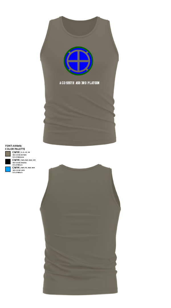 Tank Top, A co 935th ASB 3rd Platoon, National Guard, Teamtime, Team time, sublimation, custom sports apparel, team uniforms, spirit wear, spiritwear, sports uniforms, custom shirts, team store, custom team store, fundraiser sports, apparel fundraiser