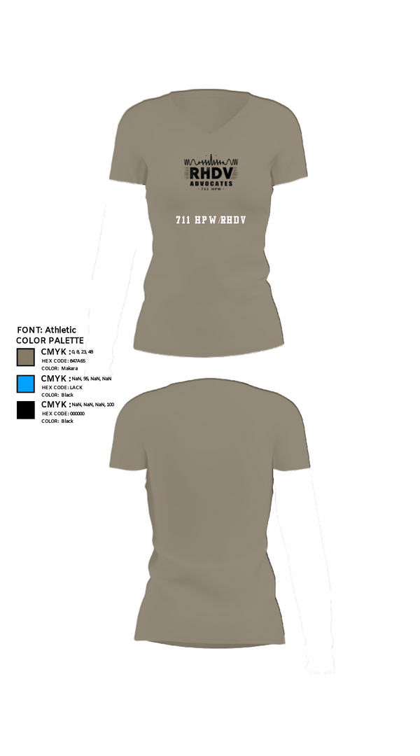 Womens Short Sleeve Vneck Shirt, 711 HPW/RHDV, Army, Teamtime, Team time, sublimation, custom sports apparel, team uniforms, spirit wear, spiritwear, sports uniforms, custom shirts, team store, custom team store, fundraiser sports, apparel fundraiser