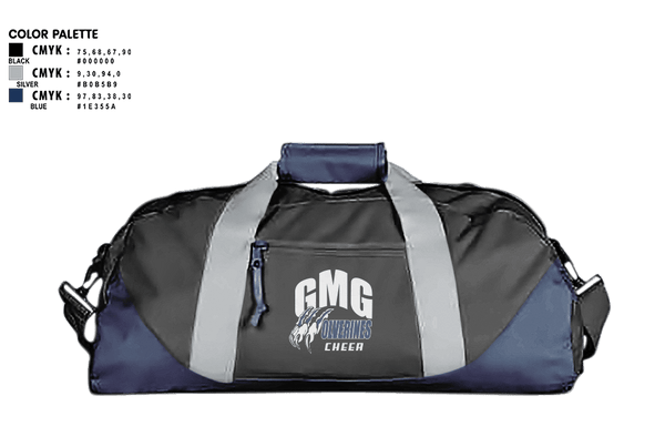 Duffle Bag, GMG Senior High School Cheer, Cheer, Teamtime, Team time, sublimation, custom sports apparel, team uniforms, spirit wear, spiritwear, sports uniforms, custom shirts, team store, custom team store, fundraiser sports, apparel fundraiser