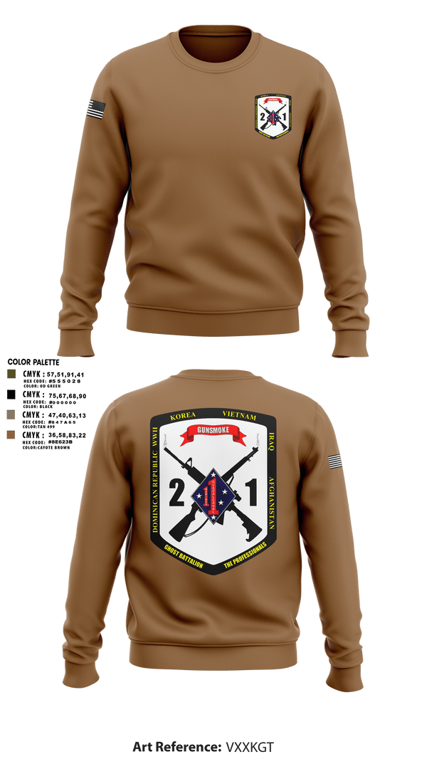 Crew Neck Sweatshirt, 2nd Battalion, 1st Marine Regiment, Marines, Teamtime, Team time, sublimation, custom sports apparel, team uniforms, spirit wear, spiritwear, sports uniforms, custom shirts, team store, custom team store, fundraiser sports, apparel fundraiser