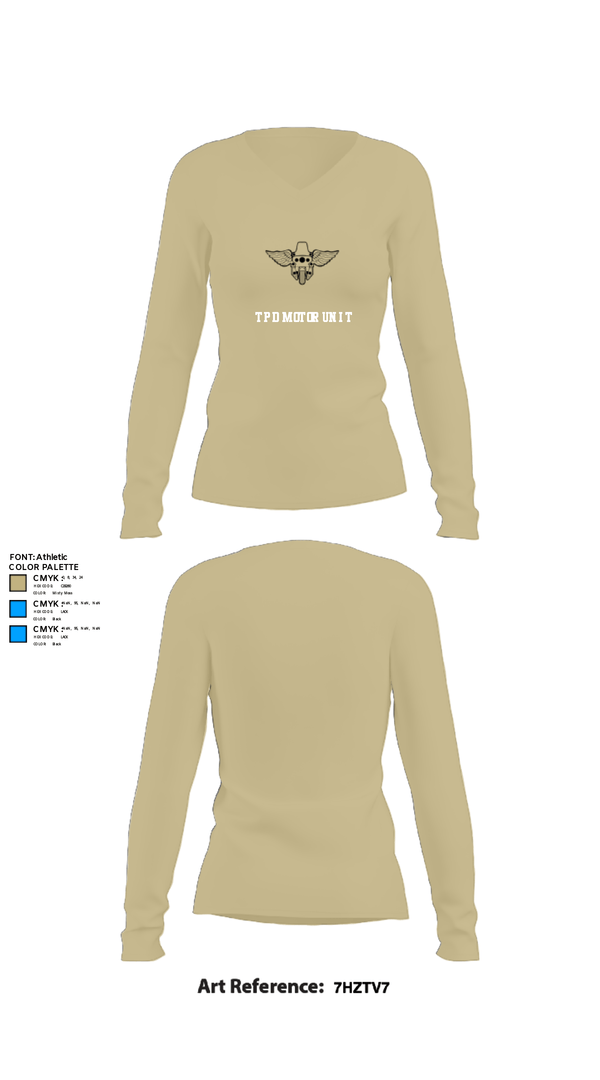 Women's Long Sleeve Vneck Shirt, TPD MOTOR UNIT, Police, Teamtime, Team time, sublimation, custom sports apparel, team uniforms, spirit wear, spiritwear, sports uniforms, custom shirts, team store, custom team store, fundraiser sports, apparel fundraiser