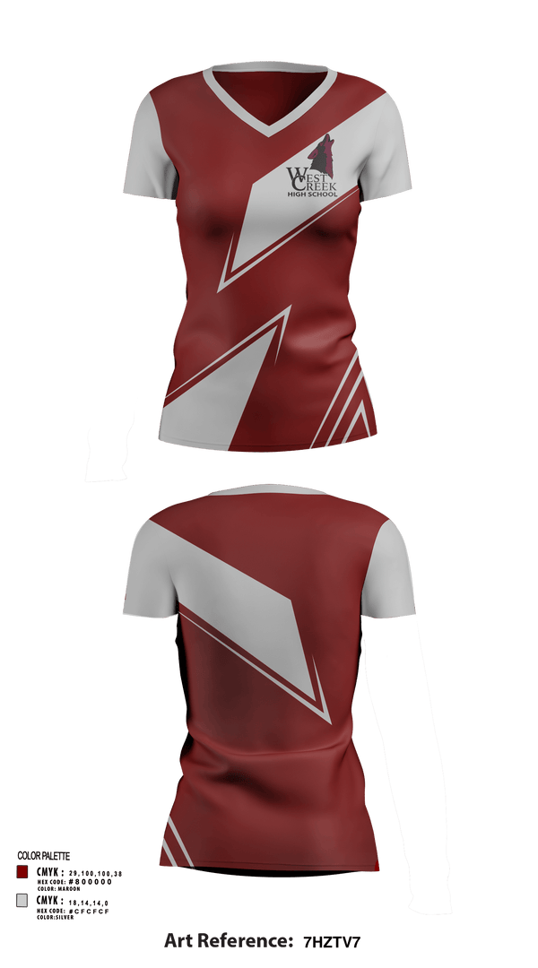 Womens Short Sleeve Vneck Shirt, West Creek High School Cross Country, Cross Country, Teamtime, Team time, sublimation, custom sports apparel, team uniforms, spirit wear, spiritwear, sports uniforms, custom shirts, team store, custom team store, fundraiser sports, apparel fundraiser