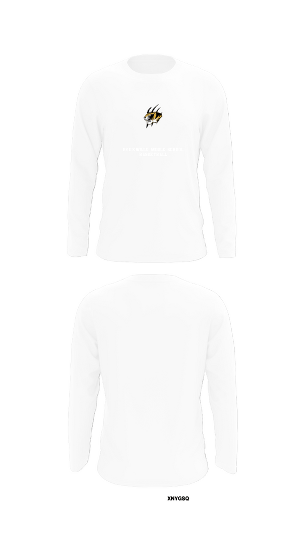 Long Sleeve Performance Shirt, Greenville Middle School Basketball, Men's Basketball, Teamtime, Team time, sublimation, custom sports apparel, team uniforms, spirit wear, spiritwear, sports uniforms, custom shirts, team store, custom team store, fundraiser sports, apparel fundraiser