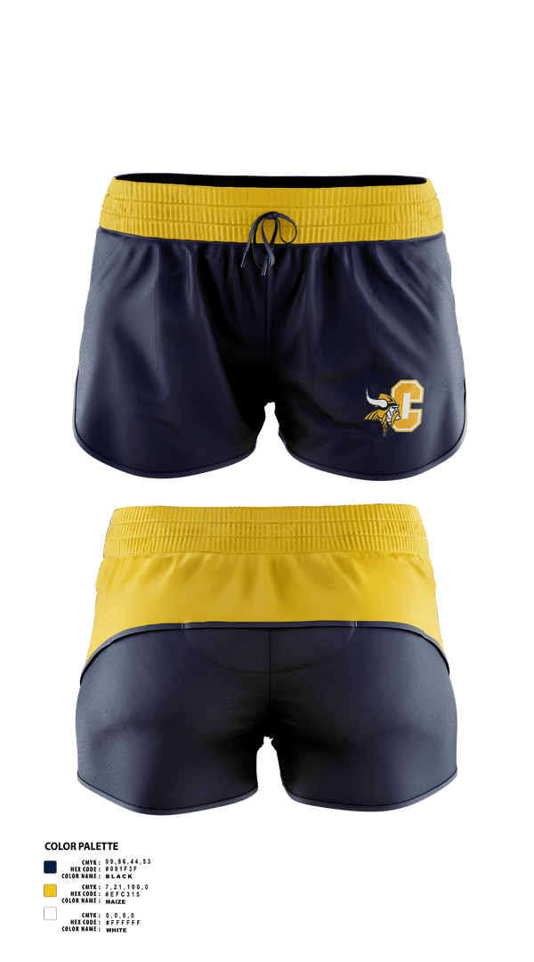 Womens Shorts, Walled Lake Central Gymnastics, Spirit Store, Teamtime, Team time, sublimation, custom sports apparel, team uniforms, spirit wear, spiritwear, sports uniforms, custom shirts, team store, custom team store, fundraiser sports, apparel fundraiser