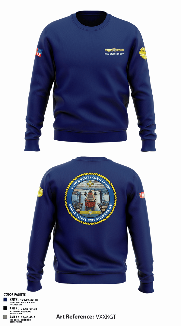 Crew Neck Sweatshirt, MSU Sturgeon Bay, Coast Guard, Teamtime, Team time, sublimation, custom sports apparel, team uniforms, spirit wear, spiritwear, sports uniforms, custom shirts, team store, custom team store, fundraiser sports, apparel fundraiser
