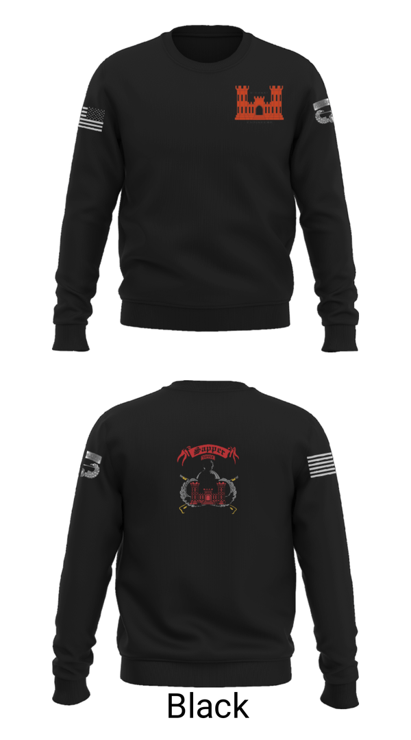 Crew Neck Sweatshirt, 1138th SAPPER Company, Army, Teamtime, Team time, sublimation, custom sports apparel, team uniforms, spirit wear, spiritwear, sports uniforms, custom shirts, team store, custom team store, fundraiser sports, apparel fundraiser