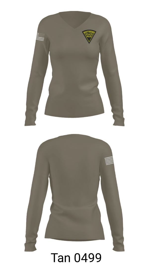 Womens Long Sleeve Vneck Shirt, West Virginia State Police, Police, Teamtime, Team time, sublimation, custom sports apparel, team uniforms, spirit wear, spiritwear, sports uniforms, custom shirts, team store, custom team store, fundraiser sports, apparel fundraiser