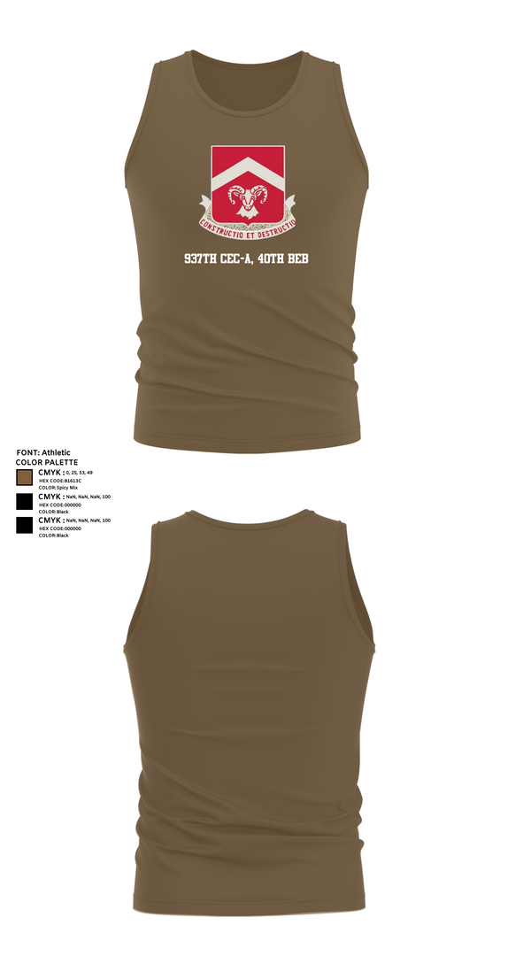 Tank Top, 937th CEC-A, 40th BEB, Army, Teamtime, Team time, sublimation, custom sports apparel, team uniforms, spirit wear, spiritwear, sports uniforms, custom shirts, team store, custom team store, fundraiser sports, apparel fundraiser