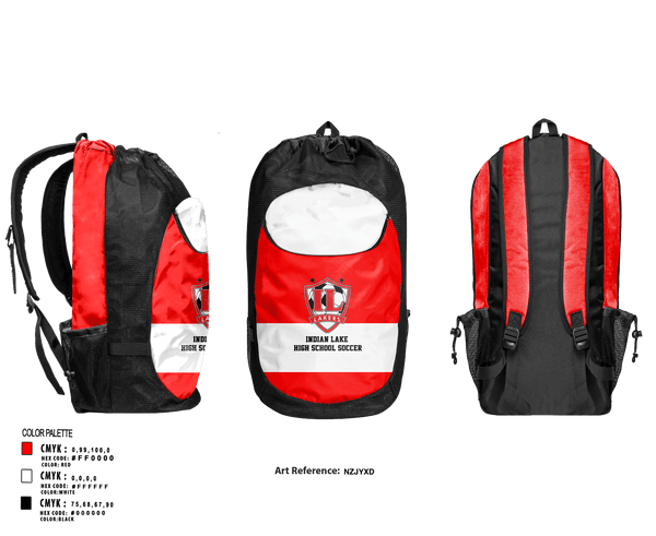 Gear Bag, Indian Lake High School Soccer, Men's Soccer, Teamtime, Team time, sublimation, custom sports apparel, team uniforms, spirit wear, spiritwear, sports uniforms, custom shirts, team store, custom team store, fundraiser sports, apparel fundraiser