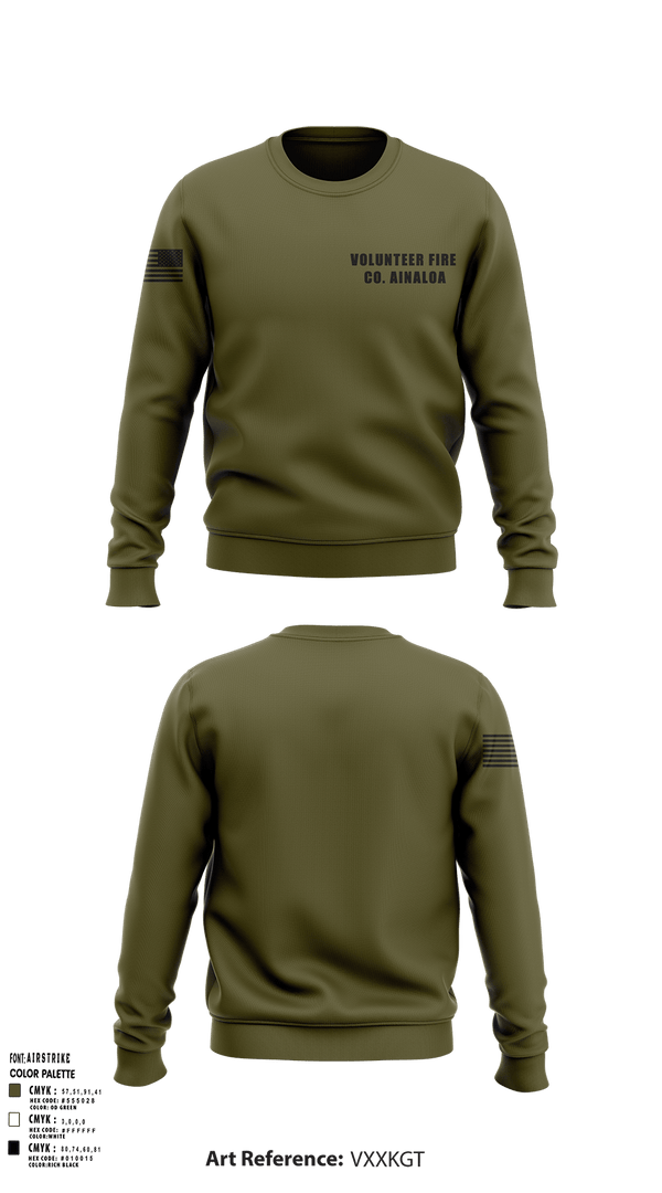 Crew Neck Sweatshirt, Volunteer Fire Co. Ainaloa, Fire Department, Teamtime, Team time, sublimation, custom sports apparel, team uniforms, spirit wear, spiritwear, sports uniforms, custom shirts, team store, custom team store, fundraiser sports, apparel fundraiser