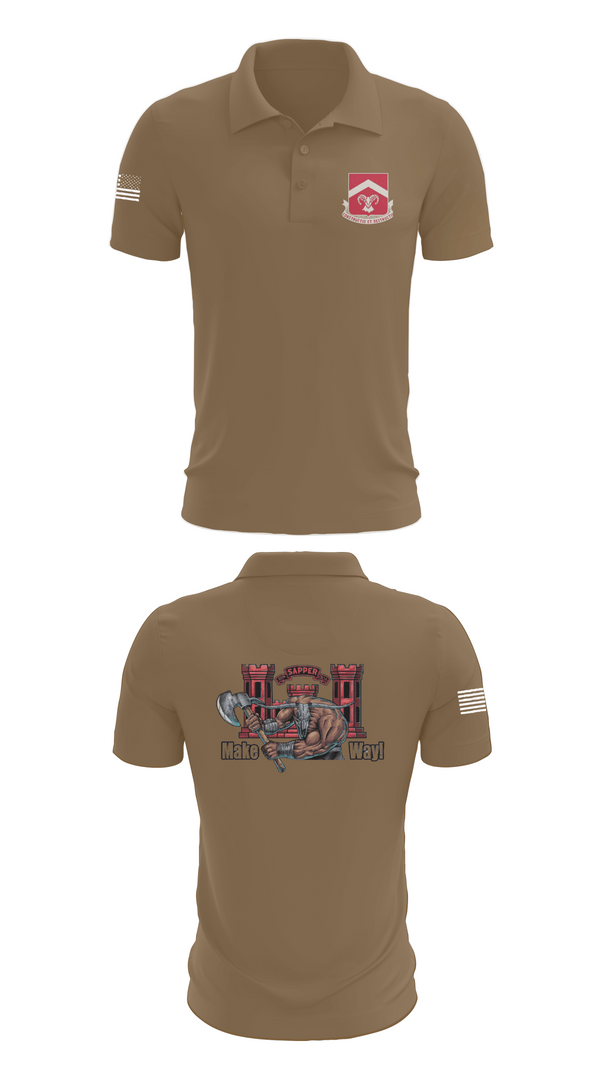 Short Sleeve Performance Polo, 937th CEC-A, 40th BEB, Army, Teamtime, Team time, sublimation, custom sports apparel, team uniforms, spirit wear, spiritwear, sports uniforms, custom shirts, team store, custom team store, fundraiser sports, apparel fundraiser