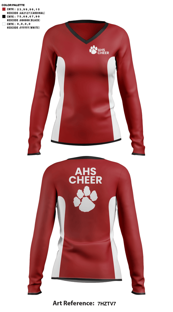 Womens Long Sleeve Vneck Shirt, Asheville High School Cheer, Cheer, Teamtime, Team time, sublimation, custom sports apparel, team uniforms, spirit wear, spiritwear, sports uniforms, custom shirts, team store, custom team store, fundraiser sports, apparel fundraiser