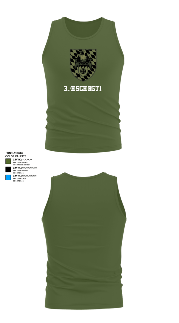 Tank Top, 3./HSchRgt1, Army, Teamtime, Team time, sublimation, custom sports apparel, team uniforms, spirit wear, spiritwear, sports uniforms, custom shirts, team store, custom team store, fundraiser sports, apparel fundraiser