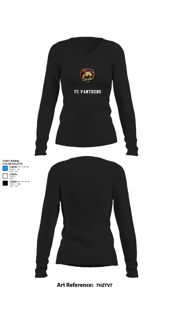 Women's Long Sleeve Vneck Shirt, FC Panthers, Men's Soccer, Teamtime, Team time, sublimation, custom sports apparel, team uniforms, spirit wear, spiritwear, sports uniforms, custom shirts, team store, custom team store, fundraiser sports, apparel fundraiser