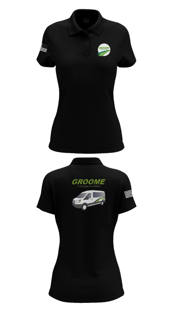 Womens Short Sleeve Performance Polo, Groome Transportation, , Teamtime, Team time, sublimation, custom sports apparel, team uniforms, spirit wear, spiritwear, sports uniforms, custom shirts, team store, custom team store, fundraiser sports, apparel fundraiser