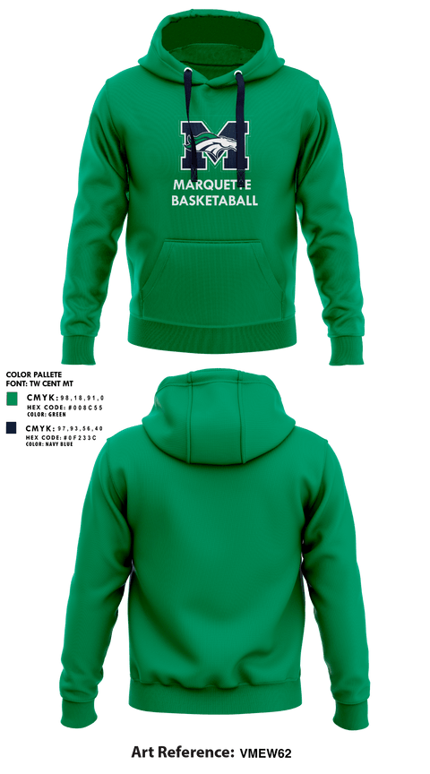 Hoodie, Marquette High School Basketball, Men's Basketball, Teamtime, Team time, sublimation, custom sports apparel, team uniforms, spirit wear, spiritwear, sports uniforms, custom shirts, team store, custom team store, fundraiser sports, apparel fundraiser
