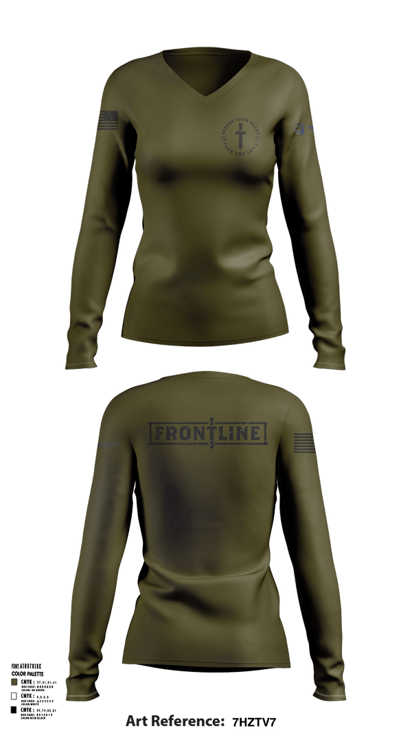 Womens Long Sleeve Vneck Shirt, Friends Baptist Church, , Teamtime, Team time, sublimation, custom sports apparel, team uniforms, spirit wear, spiritwear, sports uniforms, custom shirts, team store, custom team store, fundraiser sports, apparel fundraiser
