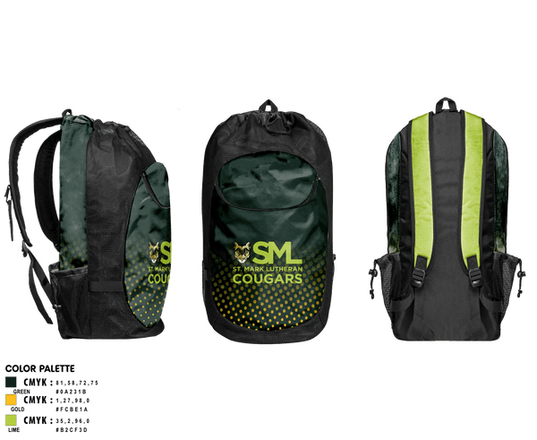 Gear Bag, St. Mark Lutheran Cougars, Swimming, Teamtime, Team time, sublimation, custom sports apparel, team uniforms, spirit wear, spiritwear, sports uniforms, custom shirts, team store, custom team store, fundraiser sports, apparel fundraiser