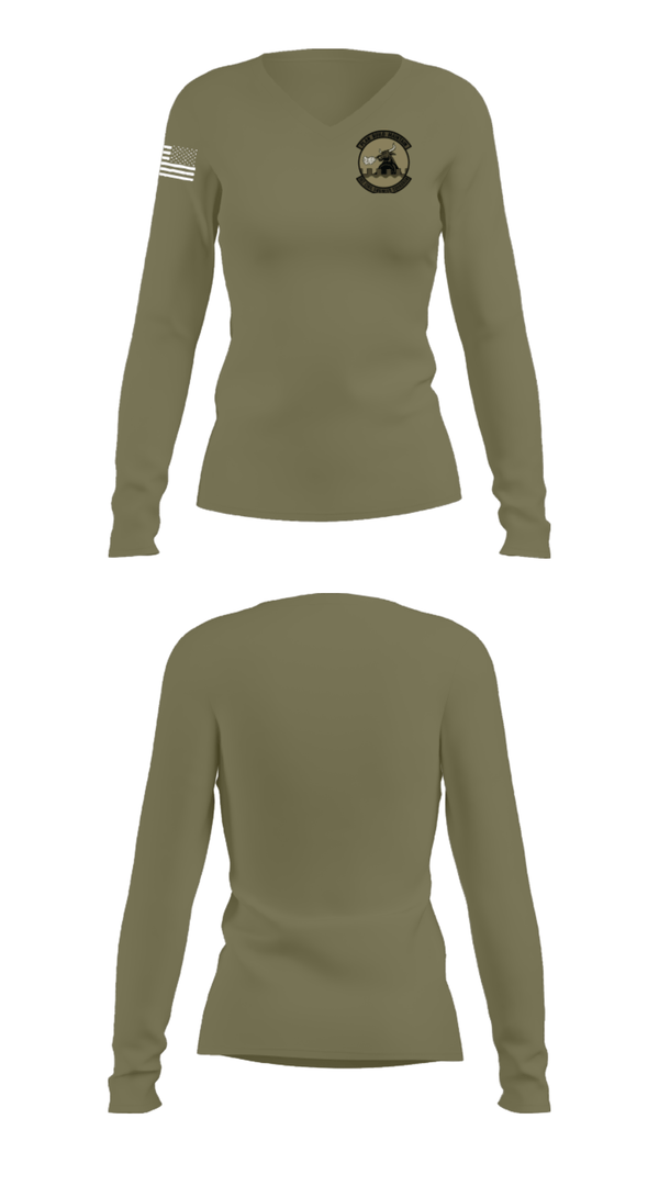 Womens Long Sleeve Vneck Shirt, 102nd CES, Air Force, Teamtime, Team time, sublimation, custom sports apparel, team uniforms, spirit wear, spiritwear, sports uniforms, custom shirts, team store, custom team store, fundraiser sports, apparel fundraiser