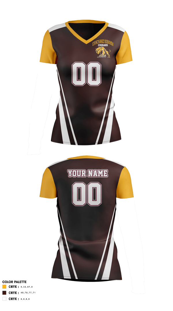 Women's Short Sleeve Vneck Shirt, Kenton Ridge High School Volleyball, Women's Volleyball, Teamtime, Team time, sublimation, custom sports apparel, team uniforms, spirit wear, spiritwear, sports uniforms, custom shirts, team store, custom team store, fundraiser sports, apparel fundraiser