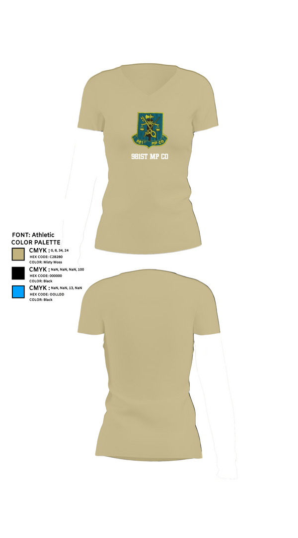 Womens Short Sleeve Vneck Shirt, 981st MP CO, , Teamtime, Team time, sublimation, custom sports apparel, team uniforms, spirit wear, spiritwear, sports uniforms, custom shirts, team store, custom team store, fundraiser sports, apparel fundraiser