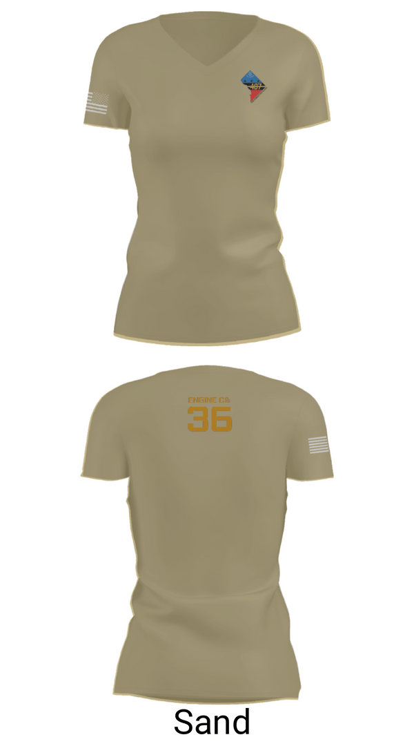 Women's Short Sleeve Vneck Shirt, Rescue Engine 56DCFD RTC407, Fire Department, Teamtime, Team time, sublimation, custom sports apparel, team uniforms, spirit wear, spiritwear, sports uniforms, custom shirts, team store, custom team store, fundraiser sports, apparel fundraiser
