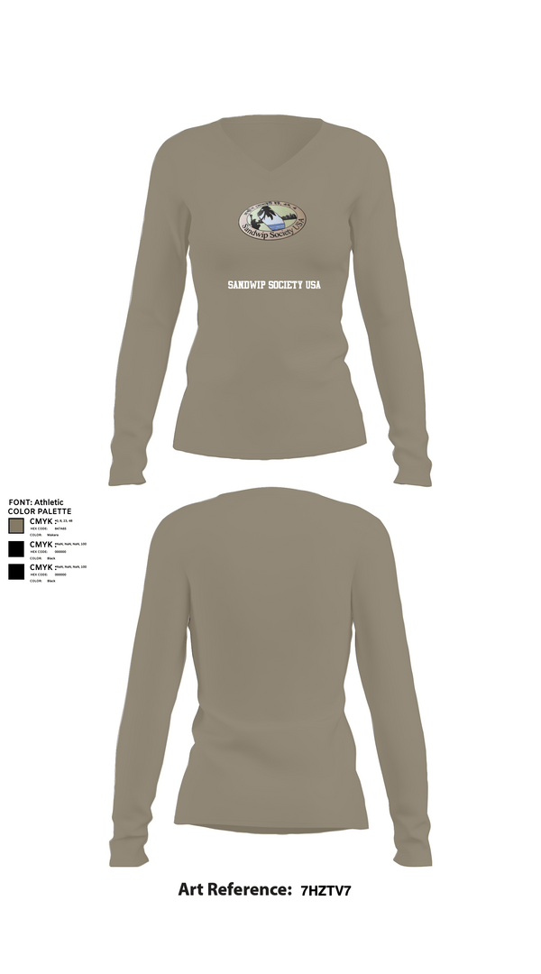 Womens Long Sleeve Vneck Shirt, Sandwip society USA, , Teamtime, Team time, sublimation, custom sports apparel, team uniforms, spirit wear, spiritwear, sports uniforms, custom shirts, team store, custom team store, fundraiser sports, apparel fundraiser
