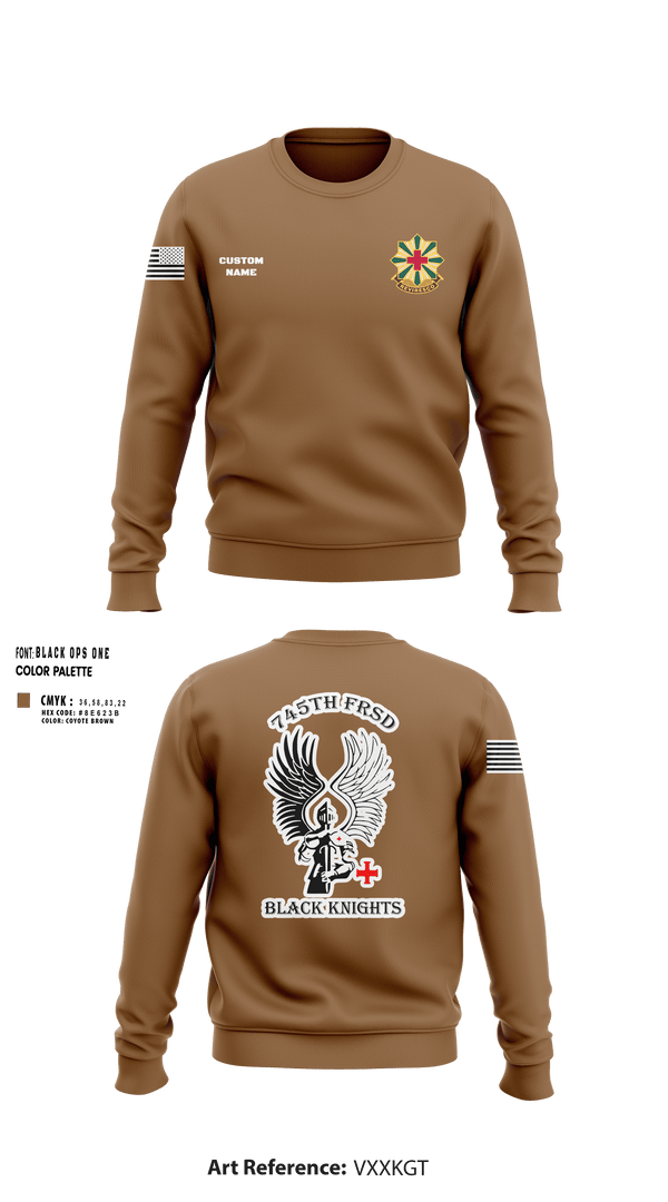 Crew Neck Sweatshirt, 745th Forward Resuscitative Surgical Detachment, Army, Teamtime, Team time, sublimation, custom sports apparel, team uniforms, spirit wear, spiritwear, sports uniforms, custom shirts, team store, custom team store, fundraiser sports, apparel fundraiser