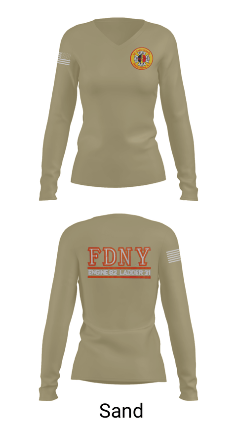 Women's Long Sleeve Vneck Shirt, LA CASA GRANDE E82 and L31, Fire Department, Teamtime, Team time, sublimation, custom sports apparel, team uniforms, spirit wear, spiritwear, sports uniforms, custom shirts, team store, custom team store, fundraiser sports, apparel fundraiser