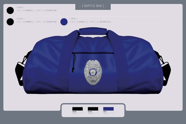 Duffle Bag, Dexter Pd, Police, Teamtime, Team time, sublimation, custom sports apparel, team uniforms, spirit wear, spiritwear, sports uniforms, custom shirts, team store, custom team store, fundraiser sports, apparel fundraiser