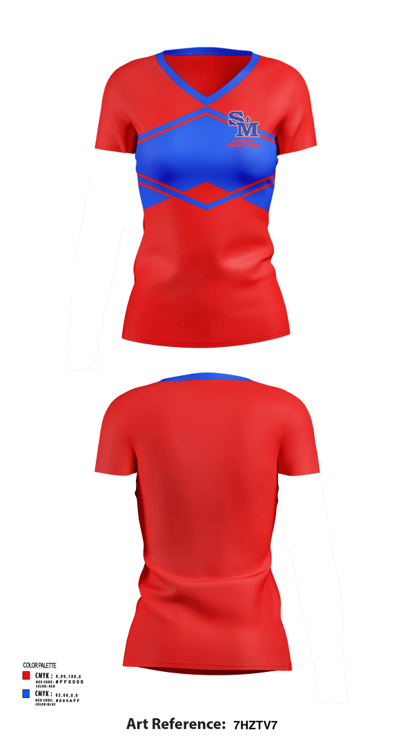Womens Short Sleeve Vneck Shirt, Saint Mary'S High School Cheer, Cheer, Teamtime, Team time, sublimation, custom sports apparel, team uniforms, spirit wear, spiritwear, sports uniforms, custom shirts, team store, custom team store, fundraiser sports, apparel fundraiser