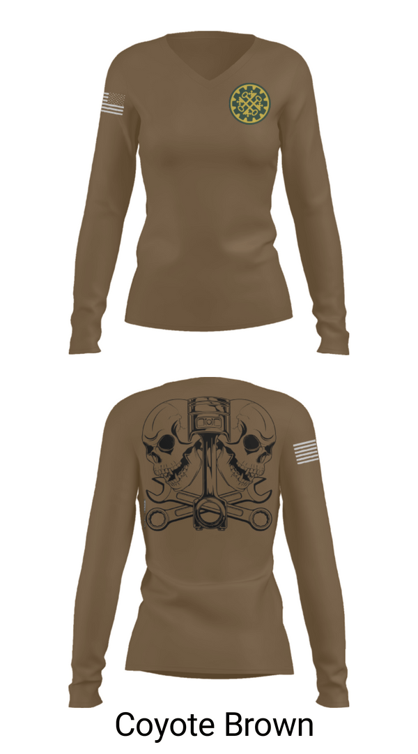 Womens Long Sleeve Vneck Shirt, 46th MP Co, Army, Teamtime, Team time, sublimation, custom sports apparel, team uniforms, spirit wear, spiritwear, sports uniforms, custom shirts, team store, custom team store, fundraiser sports, apparel fundraiser