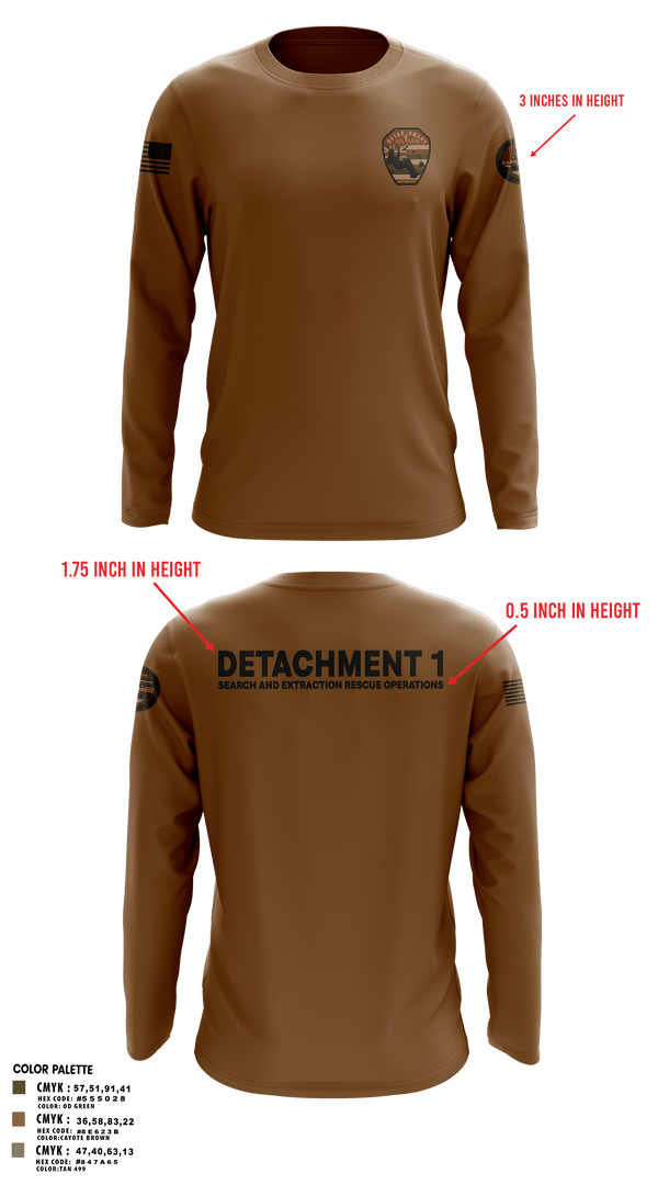 Long Sleeve Performance Shirt, Detachment 1, Air Force, Teamtime, Team time, sublimation, custom sports apparel, team uniforms, spirit wear, spiritwear, sports uniforms, custom shirts, team store, custom team store, fundraiser sports, apparel fundraiser