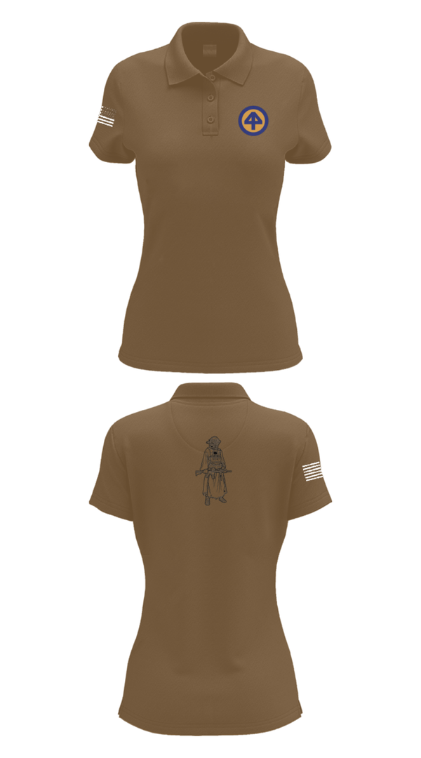 Women's Short Sleeve Performance Polo, A Co 1/1-114th, Army, Teamtime, Team time, sublimation, custom sports apparel, team uniforms, spirit wear, spiritwear, sports uniforms, custom shirts, team store, custom team store, fundraiser sports, apparel fundraiser