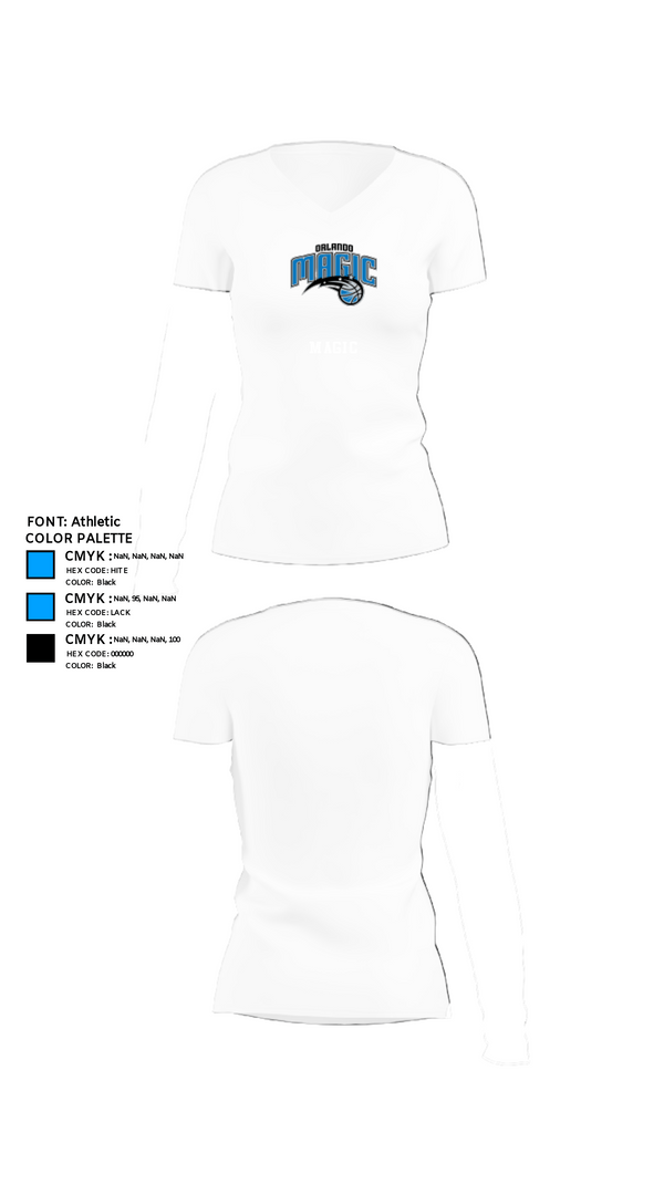 Women's Short Sleeve Vneck Shirt, Magic, Men's Basketball, Teamtime, Team time, sublimation, custom sports apparel, team uniforms, spirit wear, spiritwear, sports uniforms, custom shirts, team store, custom team store, fundraiser sports, apparel fundraiser