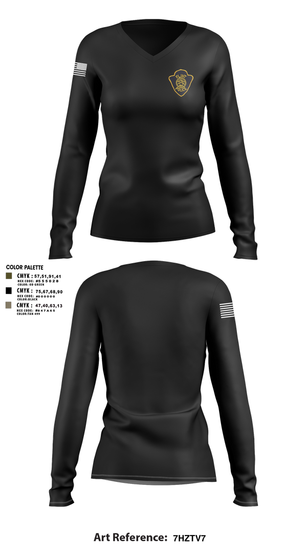 Womens Long Sleeve Vneck Shirt, City of Flint Police, Police, Teamtime, Team time, sublimation, custom sports apparel, team uniforms, spirit wear, spiritwear, sports uniforms, custom shirts, team store, custom team store, fundraiser sports, apparel fundraiser
