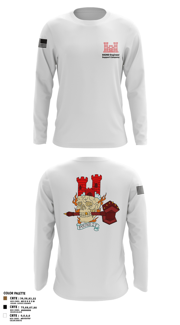 Long Sleeve Performance Polo, 642nd Engineer Support Company642ND Engineer Support Company, Army, Teamtime, Team time, sublimation, custom sports apparel, team uniforms, spirit wear, spiritwear, sports uniforms, custom shirts, team store, custom team store, fundraiser sports, apparel fundraiser