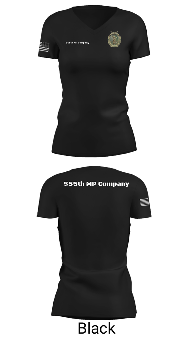Women's Short Sleeve Vneck Shirt, 555th MP Company, Army, Teamtime, Team time, sublimation, custom sports apparel, team uniforms, spirit wear, spiritwear, sports uniforms, custom shirts, team store, custom team store, fundraiser sports, apparel fundraiser