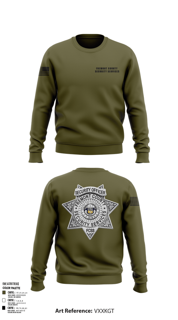 Crew Neck Sweatshirt, Fremont County Security Services, Police, Teamtime, Team time, sublimation, custom sports apparel, team uniforms, spirit wear, spiritwear, sports uniforms, custom shirts, team store, custom team store, fundraiser sports, apparel fundraiser