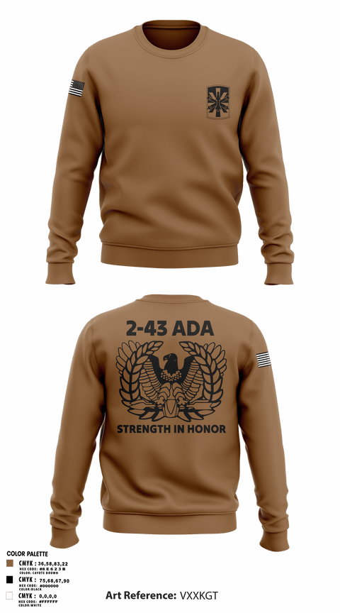 Crew Neck Sweatshirt, 2/43 ADA, Army, Teamtime, Team time, sublimation, custom sports apparel, team uniforms, spirit wear, spiritwear, sports uniforms, custom shirts, team store, custom team store, fundraiser sports, apparel fundraiser