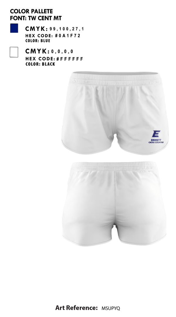 Womens Shorts, Emmett High School Cross Country, Cross Country, Teamtime, Team time, sublimation, custom sports apparel, team uniforms, spirit wear, spiritwear, sports uniforms, custom shirts, team store, custom team store, fundraiser sports, apparel fundraiser