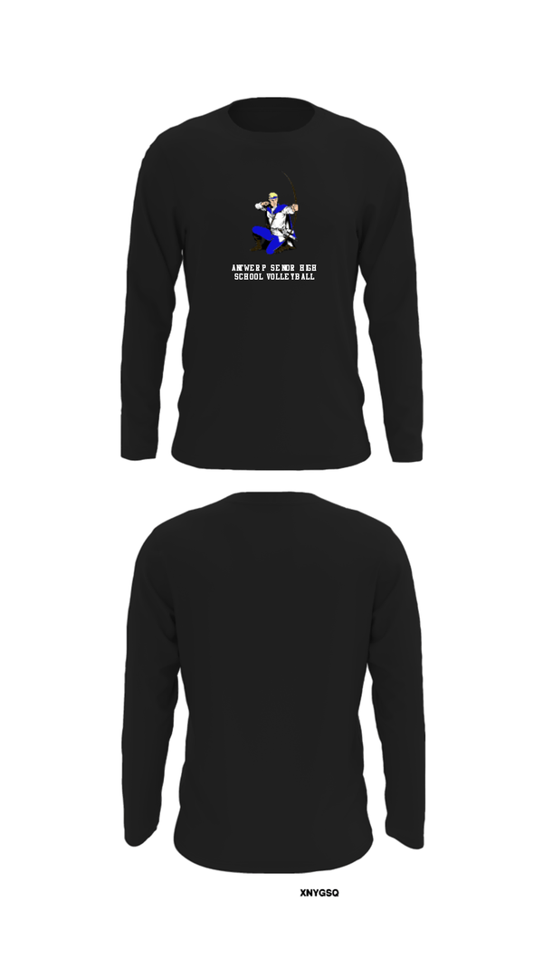 Long Sleeve Performance Shirt, Antwerp Senior High School Volleyball, Women's Volleyball, Teamtime, Team time, sublimation, custom sports apparel, team uniforms, spirit wear, spiritwear, sports uniforms, custom shirts, team store, custom team store, fundraiser sports, apparel fundraiser