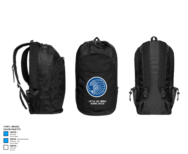 Gear Bag, Little Axe Middle School Cheer, Cheer, Teamtime, Team time, sublimation, custom sports apparel, team uniforms, spirit wear, spiritwear, sports uniforms, custom shirts, team store, custom team store, fundraiser sports, apparel fundraiser