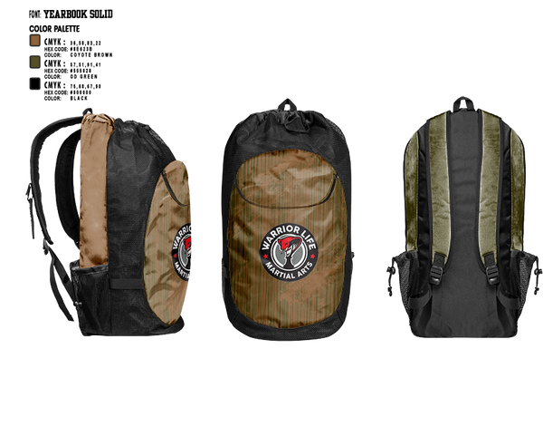 Gear Bag, Warrior Life Martial Arts, Wrestling, Teamtime, Team time, sublimation, custom sports apparel, team uniforms, spirit wear, spiritwear, sports uniforms, custom shirts, team store, custom team store, fundraiser sports, apparel fundraiser