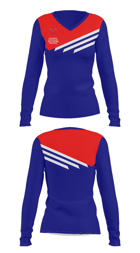 Women's Long Sleeve Vneck Shirt, Northern Rhode Island Youth Lacrosse Association, Men's Lacrosse, Teamtime, Team time, sublimation, custom sports apparel, team uniforms, spirit wear, spiritwear, sports uniforms, custom shirts, team store, custom team store, fundraiser sports, apparel fundraiser