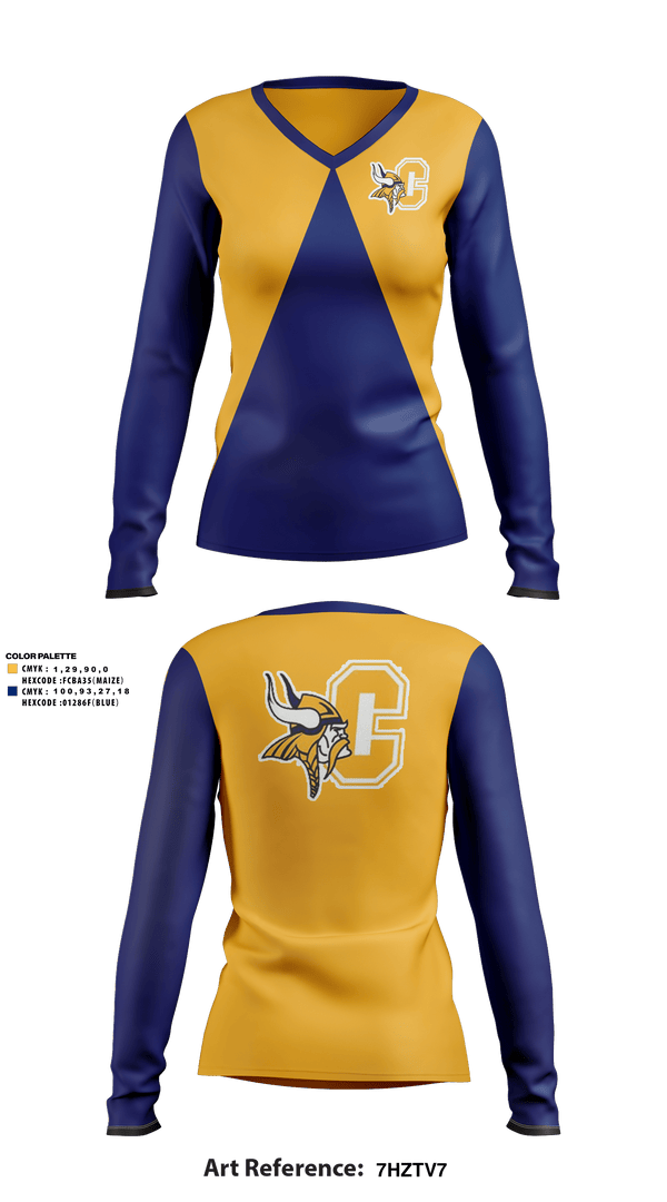 Womens Long Sleeve Vneck Shirt 1, Walled Lake Central Gymnastics, Spirit Store, Teamtime, Team time, sublimation, custom sports apparel, team uniforms, spirit wear, spiritwear, sports uniforms, custom shirts, team store, custom team store, fundraiser sports, apparel fundraiser