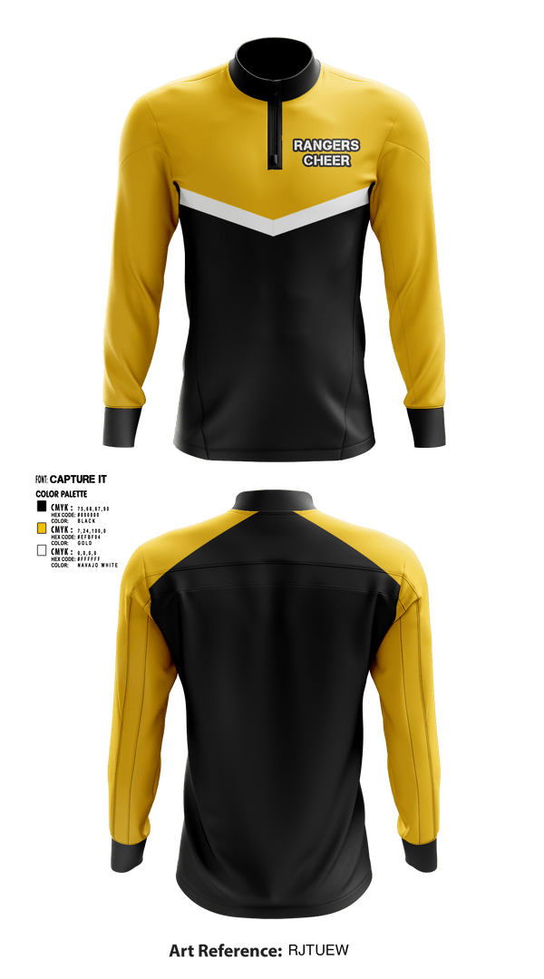Quarter Zip Jacket, Rangers, Cheer, Teamtime, Team time, sublimation, custom sports apparel, team uniforms, spirit wear, spiritwear, sports uniforms, custom shirts, team store, custom team store, fundraiser sports, apparel fundraiser